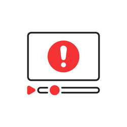linear video streaming with error round icon vector image