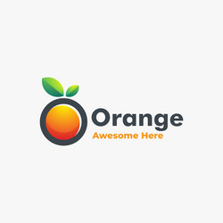 Logo orange simple mascot style vector