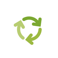 refresh or reload icon three green round rotation vector image