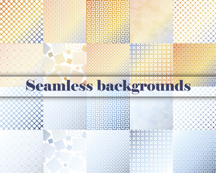 set of seamless with large and small lines vector image