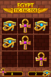 tic tac toe ui in egyptian themed board logic vector image
