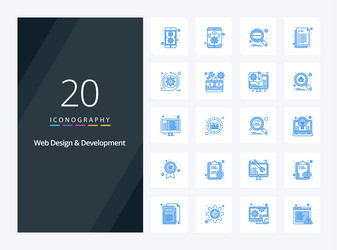 20 web design and development blue color icon vector image