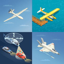 Airplanes helicopters design concept vector