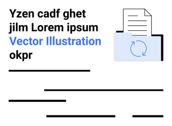 document in folder with reload symbol vector image