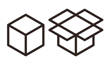 empty open and closed cardboard box icons vector image