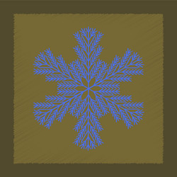 Flat shading style icon snowflake vector