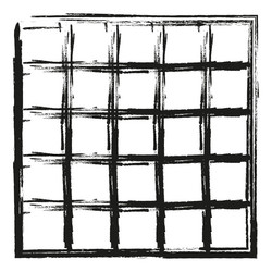 grid brush icon square net form hand painted vector image