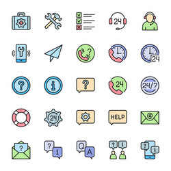 Help & Support Flat Icons vector image