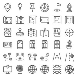Navigation & Location Pin Icons vector image