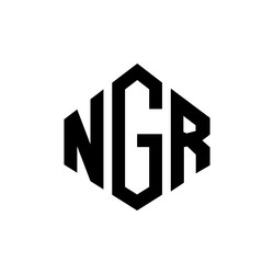 ngr letter logo design with polygon shape vector image