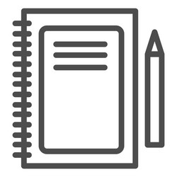 notebook line icon notepad and pen vector image