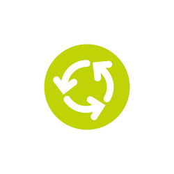 refresh or reload icon three green round rotation vector image