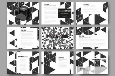 set of 9 templates for presentation slides vector image