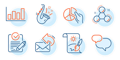 share mail chat message and rfp icons set vector