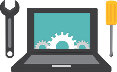 Technical service computers icon vector