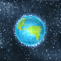 binary background with planet vector image
