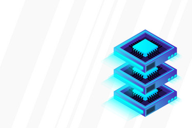 quantum computer large data processing server vector image