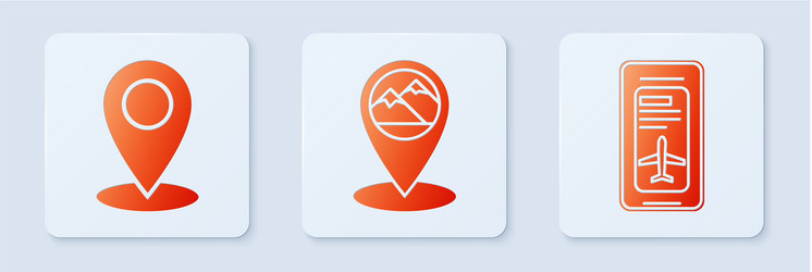set map pointer with mountain pin vector image
