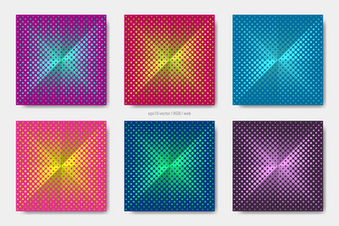 halftone pattern square web banner template vector image