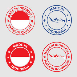 made in indonesia stamp set republic vector