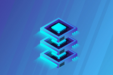 quantum computer large data processing server vector image
