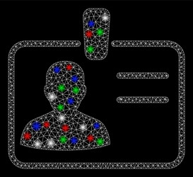 bright mesh network user badge with flash spots vector image