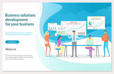 Business solution development website landing vector