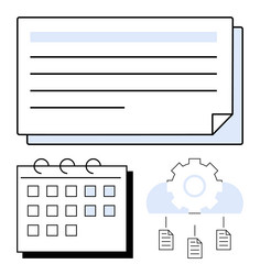 document and task organization with calendar vector image