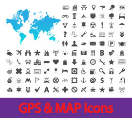 Navigation Map Icons Set vector image