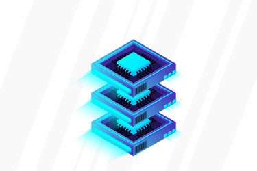 quantum computer large data processing server vector image