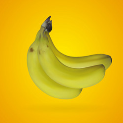 realistic mesh banana with yellow backgrounds vector