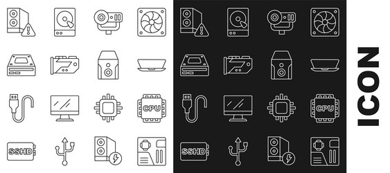 set line motherboard digital chip processor vector image