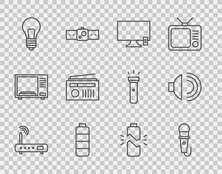 set line router and wi-fi signal microphone smart vector image