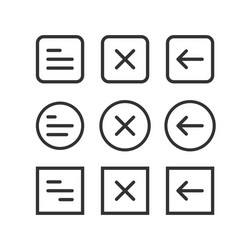 web-ui-elements-hamburger-buttons-kit copy vector image
