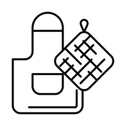 apron and potholder icon home decor element thin vector image