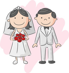 Bride and groom vector