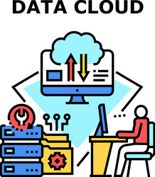 data cloud connection concept vector image
