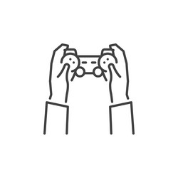 hands with game controller concept outline vector image