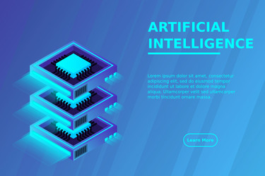 quantum computer large data processing server vector image