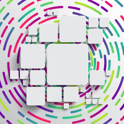 rounded shape with shadow and colorful circle vector image