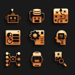 set neural network chat bot photo retouching vector image