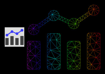 Spectrum gradient polygonal network trend chart vector