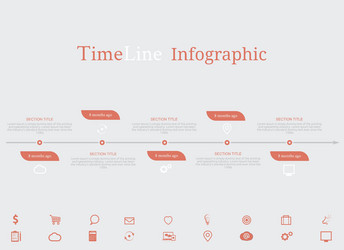 Timeline infographic with diagram and text vector