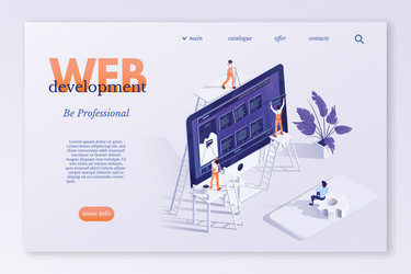 web development landing page template vector