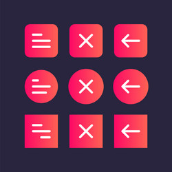 web-ui-elements-hamburger-buttons-kit copy vector image