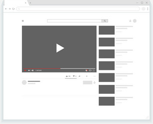 YouTube Player Website UI vector image