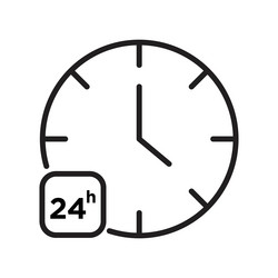 24x7 availability icon for around-the-clock vector image