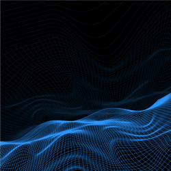 Abstract wireframe landscape vector