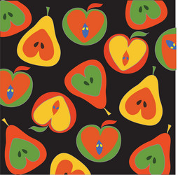 apples and pears pattern vector image