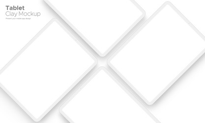 clay tablet computer mockup with blank screen vector image
